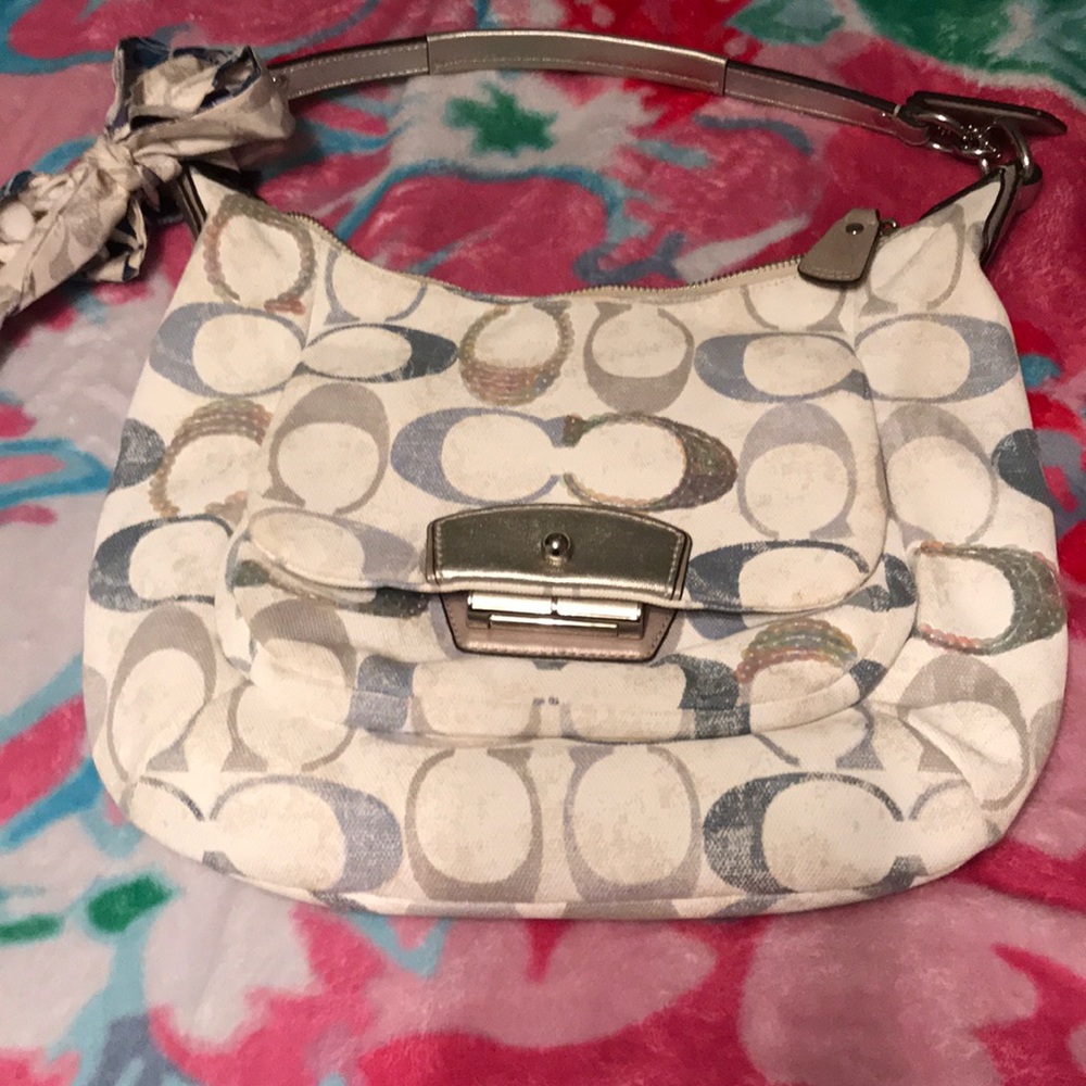 coach purse with matching silk scarf